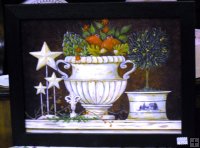 Print on Board - White Urn & Stars Print on Board - White Urn & Stars
