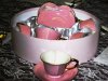 5 oz. Heart Shaped Cups & Saucers-Pink