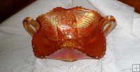 Carnival Glass - Handled Bowl Carnival Glass - Handled Bowl