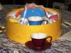 5 oz. Cups & Saucers, Heart Shaped, Asst. Colors